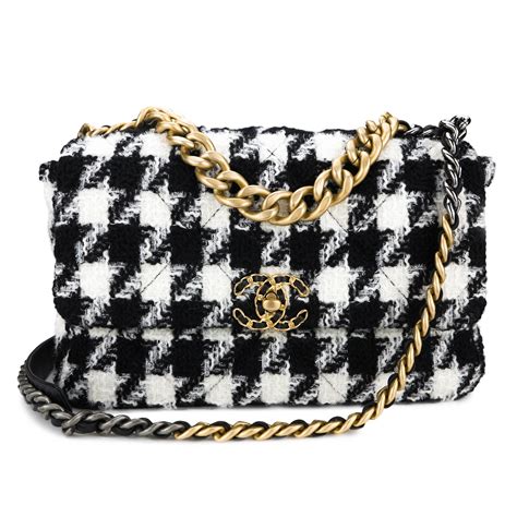 black and white checkered chanel purse|Black Chanel purse price.